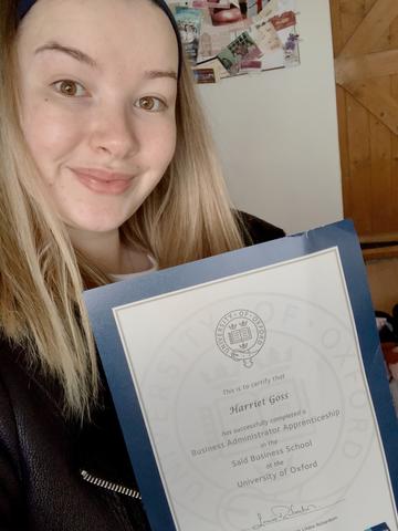 Harriet Goss, Business Administrator Apprentice, University of Oxford